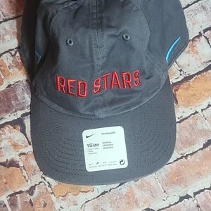 Nike Kids Gray Cap with Red Stars Embroidery